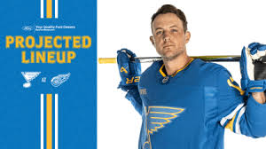 Blues Shuffle Lines Again Ahead of Clash with Red Wings