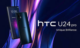 HTC U24 Pro leaked poster shows a curved display and pill shaped camera module