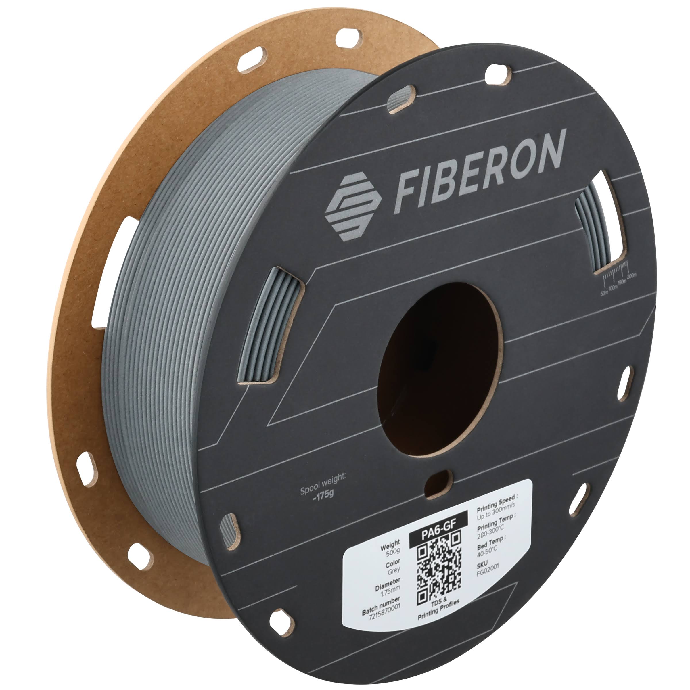 Fiberon PA6-GF25 (Formerly PolyMide PA6-GF) - 1.75mm (New Packaging) / 0.5kg / Grey