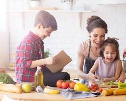 Image of Family cooking together