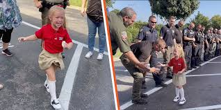 5-Year-Old Daughter of Fallen Officer Gets the Sweetest Police Escort to Her 1st Day of Kindergarten