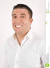 Young business man in a white shirt with a big smile,more photos with this model in Business people ,laptop and money. By Gabriel Blaj. MR: YES; PR: NO - business-man-smiling-7959878