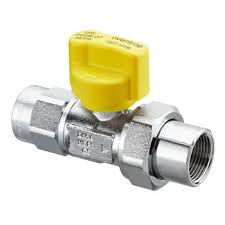 Optigas Connection ball valve straight according to E-DIN ...