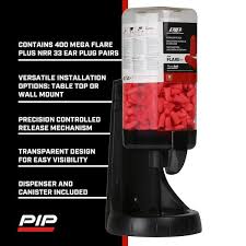 PIP Mega Flare Plus Black Pre-Filled Ear Plug Dispenser with ...