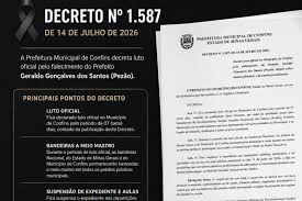 Após morte de prefeito, cidade da Grande BH suspende aulas e expediente nesta terça-feira (14)