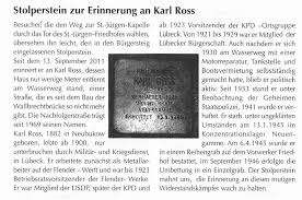 www.stolpersteine-luebeck.de: Stolperstein zur Erinnerung an Karl Ross