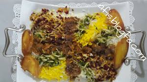 نتیجه تصویری برای خورش قیمه خلال و زرشک
