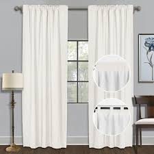 Amazon.com: Fcosie 42" W x 72" L Linen Curtains Cream White (Rod Pocket and Back Tab, 2 PCS), Blackout Drapes with White Thermal Insulated Liner, Curtain Panels for Dining Room Laundry Room