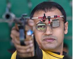 Bull&#39;s eye:It was an impressive show from Prakash Nanjappa, who had been diagnosed with Bell&#39;s Palsy, to win the 50m free pistol gold.— Photo: Saneep Saxena - TH13-Shoot-Nati_TH_1684825e