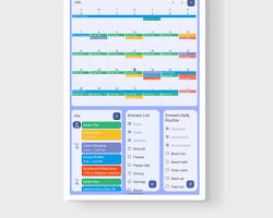 Изображение: family using a digital calendar to plan their week