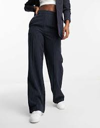 Pieces tailored pants in navy pinstripe - part of a set | ASOS