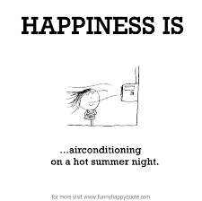 Happiness is, air conditioning on a hot summer night. - Funny ... via Relatably.com