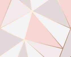 Image of Geometric patterns pink and gold nursery wallpaper