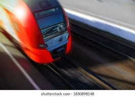 Modern High-speed Train Motion Close-up Copy Stock Photo ...