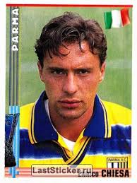 Enrico Chiesa (Parma / UEFA Cup). Наклейка № 224. PANINI Еврофутбол 1999 - 224