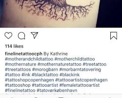 Image of Intertwined Trees mother and two children tattoo