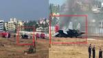 Watch: veers runway, burst into
