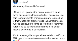 Fernández Noroña rompe el silencio tras incidente en El Cardenal y acusa campaña en su contra