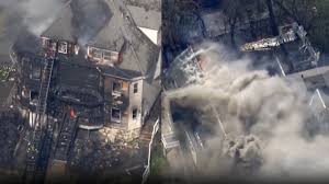 Sky5: Crews battling massive fire at Lowell home, second house fire burns nearby