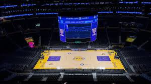Los Angeles Lakers players during NBA preseason action