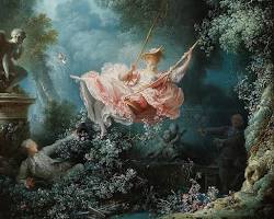 Image of Rococo painting The Swing by JeanHonor&eacute; Fragonard