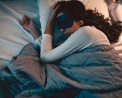 Image of person sleeping peacefully under a weighted blanket