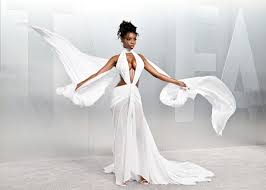 Olandria Looked Angelic in a White Winged Gown at the Vanity Fair Oscars Party