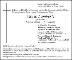 Anzeige für Maria Lambertz