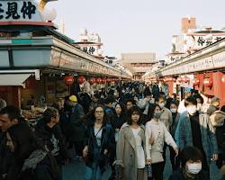 person and their pet walking in Asakusaの画像