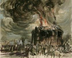 Globe Theatre Burning Down