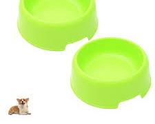 lightweight plastic pet food bowl with a name on itの画像