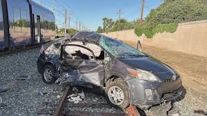 3 injured after collision between vehicle, light rail train in Rancho Cordova