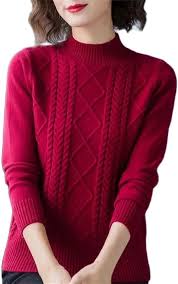 Amazon.com: Autumn Winter Women Sweater Long Sleeve Knitted Pullovers Top Loose Thick Pullovers Khaki : Clothing, Shoes & Jewelry