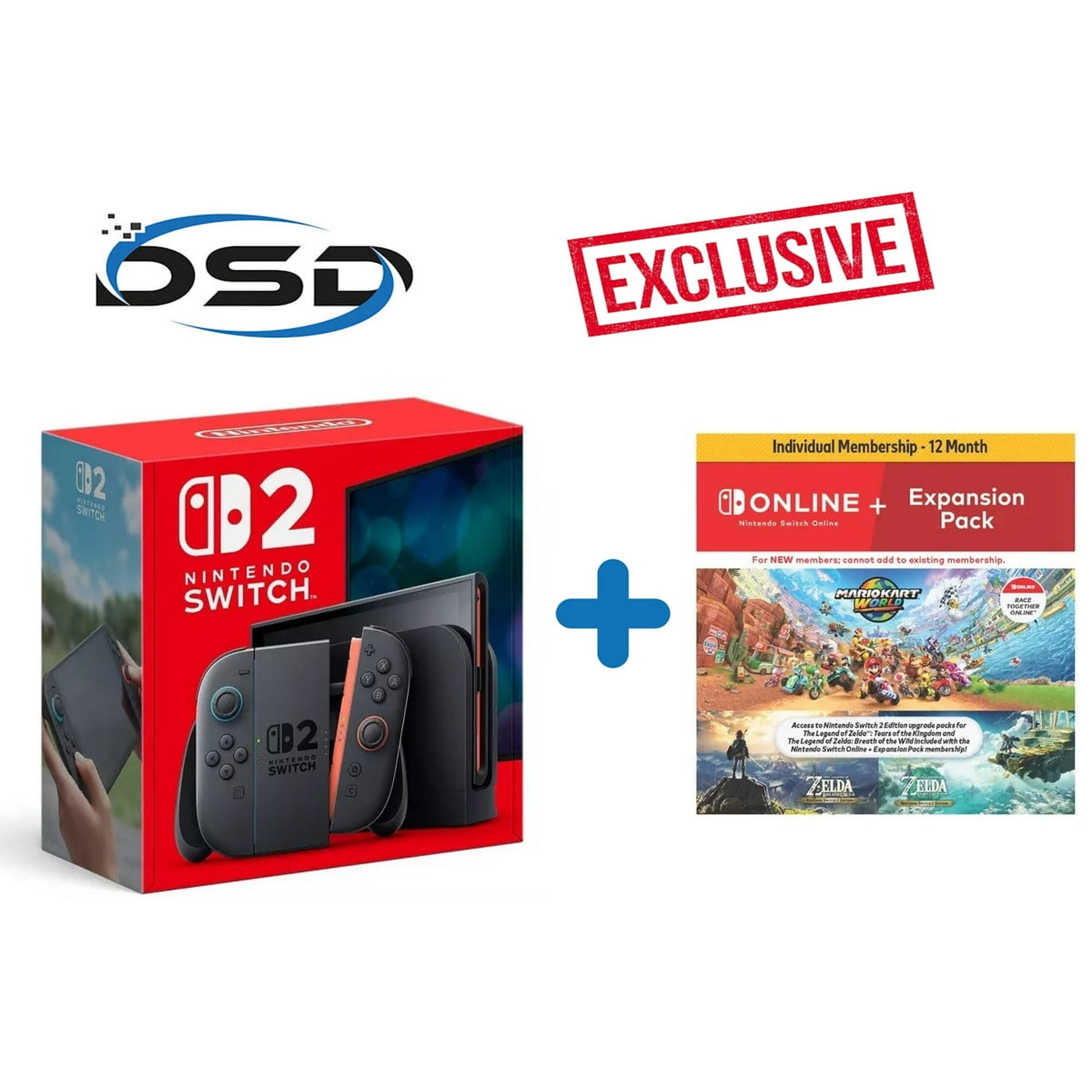 2025 Newest Nintendo Switch 2 System + 12 Month Nso+Expansion Pack Individual Membership