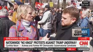 ‘Sex and the City’ Star Vents to CNN at ‘No Kings’ Rally That the World Is ‘Horrified’ By Trump Running USA