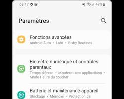 Image de Téléchargements dans les paramètres de stockage sur appareil Samsung