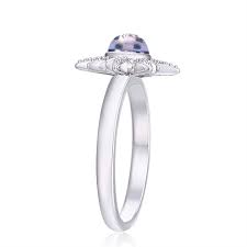 Moonstone Diamond Star Ring in Sterling Silver
