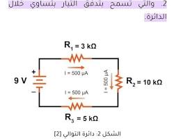 صورة الدائرة الكهربائية المتتالية