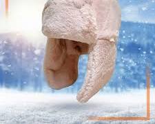 Image of person wearing a sombrero in the snow