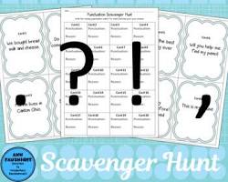 Punctuation Scavenger Hunt game from Teachers Pay Teachers