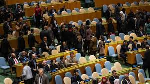 Netanyahu’s vows to ‘finish job’ in Gaza during UN speech as delegates walk out