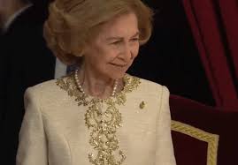 Spain's Queen Sofia is about to join a royal party