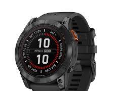 Image of Garmin Fenix 5X Sapphire watch displaying a topographical map