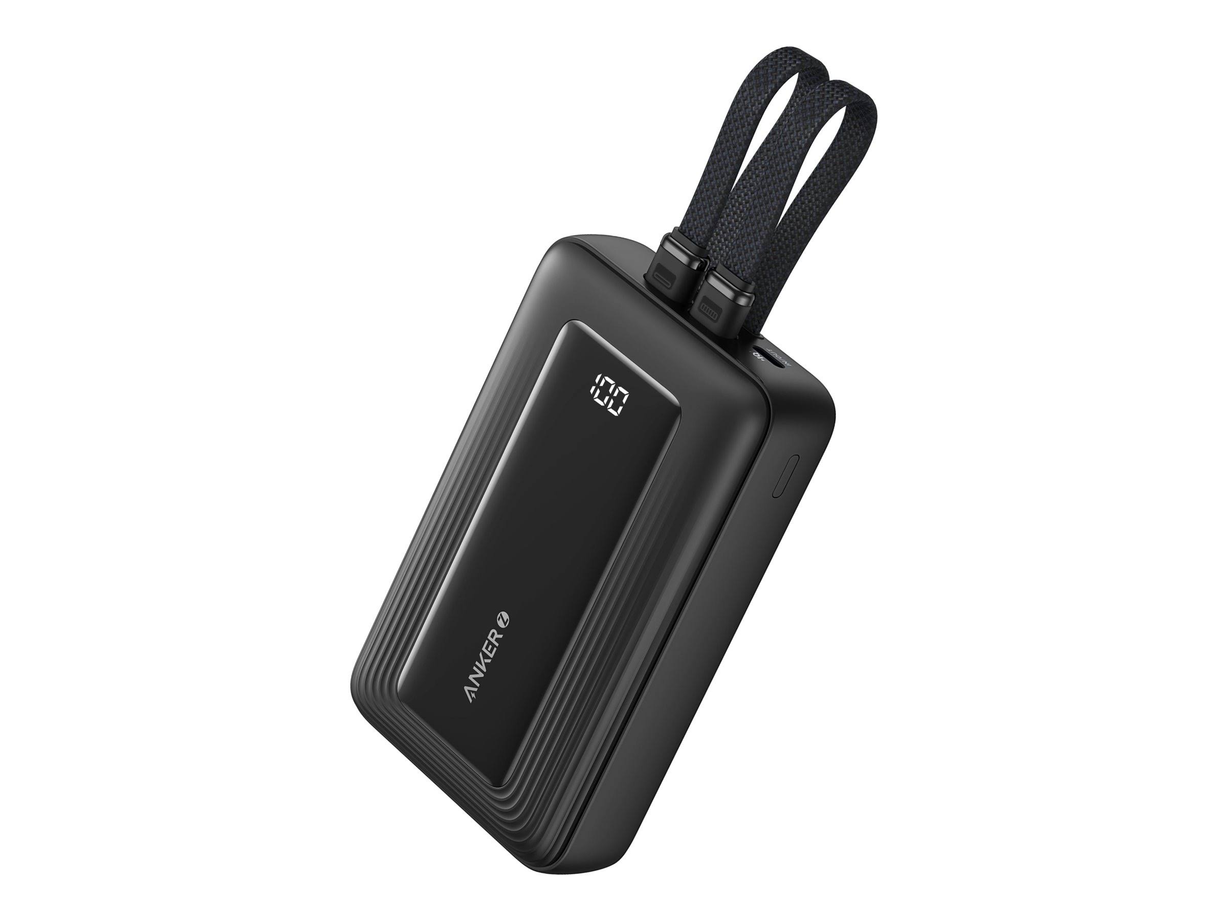 Anker Zolo Power Bank 20,000mAh 30W High-Speed Portable Charger with Built-in Usb-c Cable