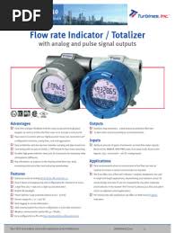 Explosion Proof Flow Rate Totalizer E110 | PDF | Flow ...