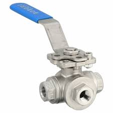 BONOMI, 1/4 in, CF8M Stainless Steel, Manual Three-Way Ball ...