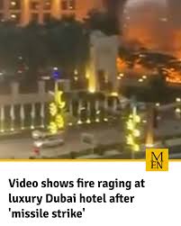 🚨 Taken from a passing vehicle, the footage shows flames in the entrance area of the five star hotel as thick black smoke pours into the sky