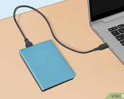 Image of external hard drive connected to a computer