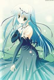 Resultado de imagen de anime chica de pelo azul diosa