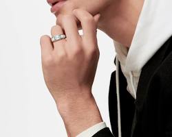 Image of Baguette Diamond Cluster Ring for men